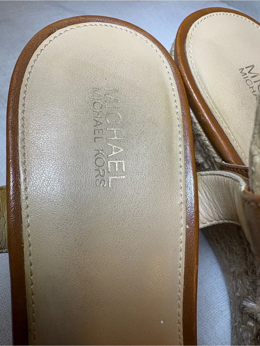 Michael Kors Cicely Espadrille Wedge Leather Sandals Resort-wear Size 9M